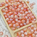 Perline di vetro arancione AB con effetto crackle per la creazione di gioielli fai da te - Perline rotonde / 10mm / Arancione Effetto Ghiaccio Placcato