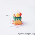 Portachiavi mini torta in PVC con glassa verde e decorazioni di frutta, 5,5 cm - Stile marmellata verde con cinturino rosa