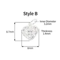 Sparkling S925 sterling silver heart charm with cubic zirconia for DIY bracelets - Style B Solid Heart / Silver