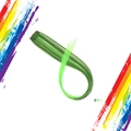 Green gradient clip-in hair extension piece for highlights, style 68H straight - Gradient Green (68H)