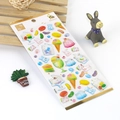 Puffy 3D crystal dessert stickers with gold foil, featuring ice cream and cute bear icons - Sweetheart Bear