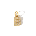 Close-up of a gold-plated letter B pendant featuring sparkling cubic zirconia stones - Letter B Pendant