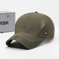 Army green breathable mesh baseball cap with red sports logo for outdoor sports - Adjustable / Army Green