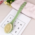 Spazzola da bagno a manico lungo verde chiaro con texture antiscivolo e setole morbide - Spazzola da Bagno Singola / Verde