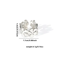 Silver brushed titanium steel open ring featuring a multi-flower pattern with dimensions - TYR0384 / Silver Brushed Flower