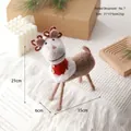 Handmade Christmas reindeer wool felt ornament with red collar for tabletop decoration - No. 7 (Reindeer with Red Collar)