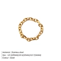 Anillo de cadena de eslabones minimalista de acero inoxidable chapado en oro de 3mm - US 5 (49mm) / Dorado