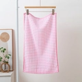 Strofinaccio in cotone spesso a quadretti rosa e bianchi appeso a una gruccia - 30*30cm / Rosa