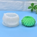 Succulent ball shaped silicone mold for DIY candles and soap with detailed berry texture - Flower Style