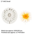 Daisy shaped silicone mold for fondant and chocolate with white petals and yellow centers - 17-643 Small / Gray