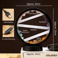 USB round black ring night light featuring natural amethyst and quartz crystal stones - 【tri-color Black Frame】round Crystal Chandelier In 5 Materials / Brown Kraft Paper Box Packaging (17*10.5*20.5cm)