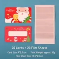 20-piece Christmas stationery set with Santa cards and protective films in red - Scratch Card Set - Christmas Santa Red (20 Cards 20 Films)
