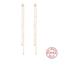 Orecchini pendenti a nappa in argento sterling 925 con cristalli bianchi placcati oro - Orecchini a nappa con cluster di zirconi / Oro