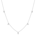 Collana girocollo a farfalla in argento con zirconi e catena a maglie sottili - Bianco (Placcato Oro 18K)