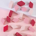 Set of 20 non-latex diamond makeup sponges in gradient pink and rose color tones - Three-Color Rhomboid Powder Puff Yellow Series (Set of 20)