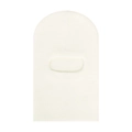 Close-up of white ribbed knit balaclava for children showing soft texture and single-hole design - One Size / White