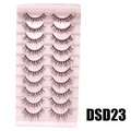Set of 10 pairs of natural thick crisscross false eyelashes in style DSD23 - DSD23 (Pink)