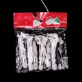 Set of 6 white and silver candy cane Christmas tree ornaments in plastic packaging - Set of 6 / Silver