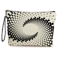 Pochette cosmetica chic in tela beige con motivo a spirale a pois e cinturino da polso - Motivo a Spirale a Pois (Stile 1)