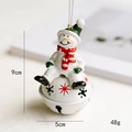 Campanella di Babbo Natale con pupazzo di neve sciarpa rossa e verde decorazione natalizia - Pupazzo di neve