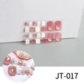 Detail of 3D rose pink and pearl white toe nail stickers with gold foil and rhinestones - Pink White Marble Wave Pattern (JT-017)