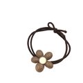 Elegante Koreaanse haarwokkel in koffiebruin met harsbloem voor dames paardenstaart - Haarelastiek / Koffie Bloem