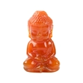 Translucent orange-red natural crystal Sakyamuni Buddha statue ornament for home decor - Red Agate