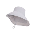Chapeau de soleil gris clair à large bord avec mentonnière réglable pour l'extérieur - Gris clair