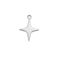 Polished stainless steel four-pointed star pendant charm for DIY jewelry making - Four-Pointed Star Style / Steel
