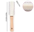Wooden round hair brush with massage bristles and dimension specs 21.3cm x 4cm - Round Comb