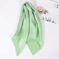 Pale green satin square scarf with a smooth silk-like finish and soft luster - 70cm x 70cm / Grass Green