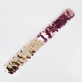 Pink and purple reversible sequin slap bracelet with flip color mermaid finish - Light Pink-Gold