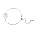 Silver stainless steel birth flower bracelet with hollow five-petal floral pendant - Narcissus / Silver