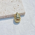 Chic gold-plated teardrop pendant featuring pavé-set shimmering zircon stones - Multi-Row Micro-Pave Style / Gold