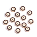 10mm Evil Eye beads in golden alloy for jewelry making with black and white enamel detail - Round / Black