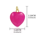 Ciondolo a cuore in marmo rosa placcato oro con misure di 2,20 cm di altezza - Cuore Trama Calcedonio Rosa - A0002102