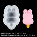 Stampo in silicone a forma di coniglio per fai da te con demo prodotto finito rosa - B303/Forma Coniglio / Trasparente