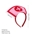 Cerchietto da infermiera rosa per costume con croce rossa e dimensioni dettagliate - Cappello da Infermiera Rotondo Croce Rossa Base Rosa