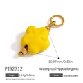 DIY yellow flower charm in 18K gold plated stainless steel, waterproof and hypoallergenic - PJ92712-Yellow Flower Charm