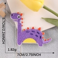 Cute purple dinosaur embroidery patch with orange plates, size 7x5.7cm for clothing - Purple Dinosaur - Self Adhesive (G3L-B-2-3)