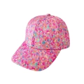 Rosafarbene Mädchen-Baseballkappe mit buntem Mosaik-Glitzer und funkelndem Design - Rosa Silberfaden Geometrie