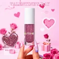 Pink glitter gel #ZL1529 for nails and body with sparkling heart-shaped sample finish - Ideal Answer #ZL1529