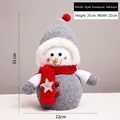 Nordic plush snowman figurine with red scarf and silver star, 35cm tall holiday decor - Nordic Style Gray Medium Snowman