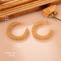 Boucles d'oreilles créoles torsadées dorées en forme de U avec motif spirale - Style C en Spirale (WGXA004506504)