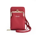 Borsa a tracolla rossa in pelle martellata con doppia zip e design a trama intrecciata - Rosso Motivo Litchi