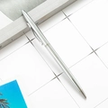 Polished silver metal ballpoint pen with slim design and clip on white background - Sheaffer Style Electroplated Silver