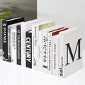 Modern black and white decorative book set for minimalist home decor styling - Set 3 (12 Books)