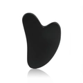 Polished black heart-shaped resin facial massager tool for professional skin care and gua sha - Jade / Black