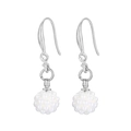 Boucles d'oreilles argentées élégantes avec zircone et pendentifs boule de perles blanches - Style Boule de Perles Texturées Argent (KE103901-Z)