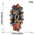 Halloween wreath with black moon cat design, BOO sign and ribbons, size 50cm by 20cm - BOO Mesh Wreath